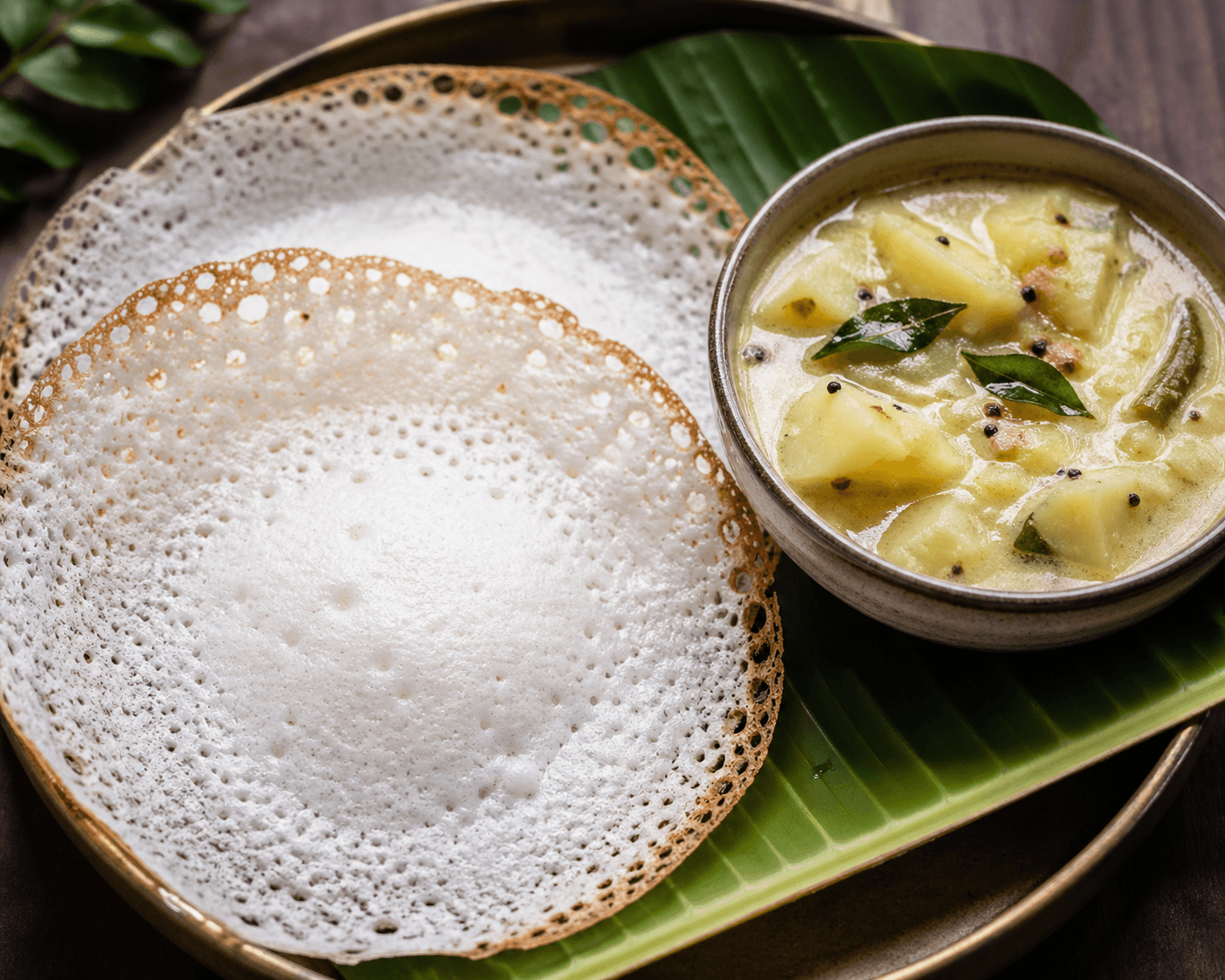 Appam with Potato Stew